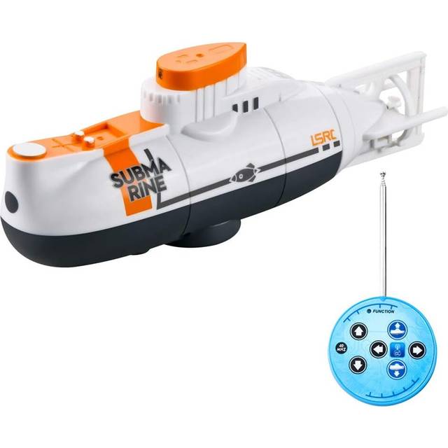 Mini RC Submarine for Kids, LSRC-SMI Remote Control Boat Waterproof Diving Toy for Boys and Girls (White)