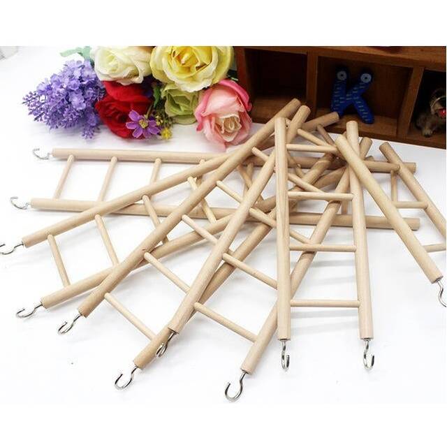 (3 stairs 16X7) Bird Toy Parrot Toy Supplies Natural Toy Bird Cage Accessories Ladder Color Ladder Climbing Ladder