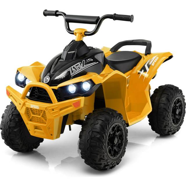Kids Ride On ATV 12V Battery-Powered Ride-On Vehicle w/LED Lights-Yellow