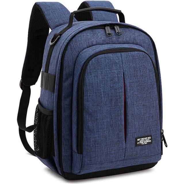 (Blue) Water-resistant Shockproof Camera Bag Shoulder Carry Travel Backpack for Canon for Nikon DSLR Camera Tripod Lens Flash
