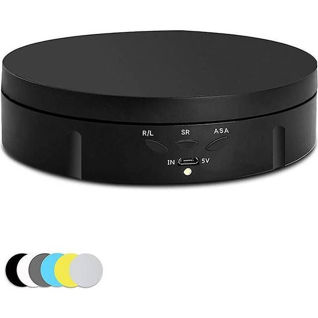 Motorized Rotating Display Stand, 360 Degree Photography Turntable with 6 Pvc Backgrounds,battery/u
