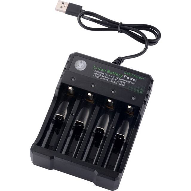 (USB 4 Slot battery charger) Genuine 18650 3.7V 5000mAh Rechargeable Li-ion Battery Batteries