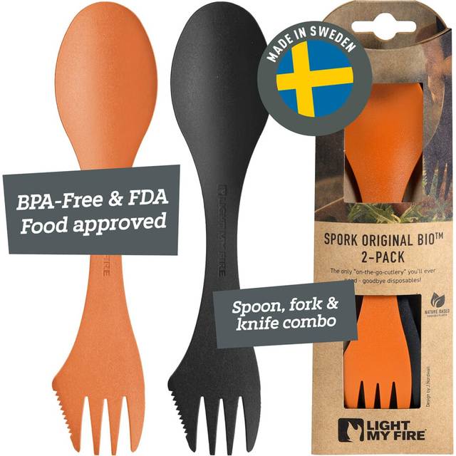 Spork Original 3-in-1 Camping Cutlery Knife Fork Spoon Set Survival Camping Gifts for Scouts Camping Accessories BPA Free Sporks Reusable Travel