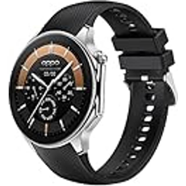 GIOPUEY Rem kompatibel med OnePlus Watch 2/OPPO Watch X, mjuk silikon klockrem, rembyte [slitstark] [andas] - svart