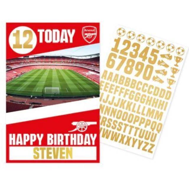 Arsenal Fc Birthday Card With Stickers