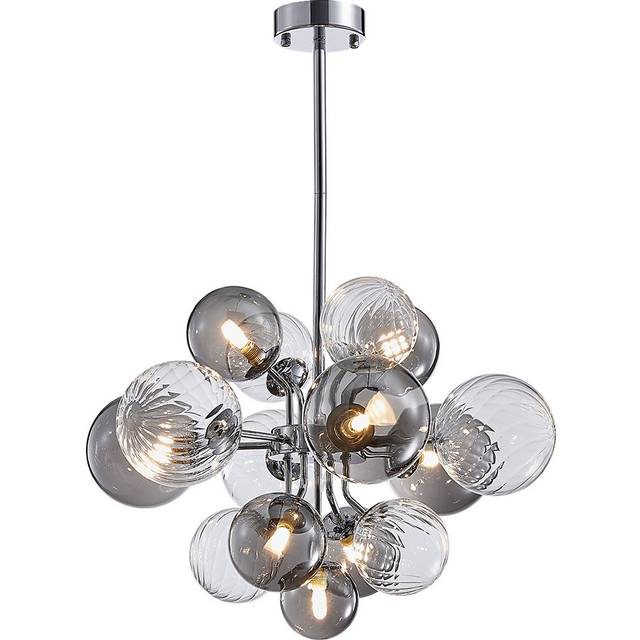 Abertamy Modern 8-Light Grape Cluster Sputnik Chandelier - Chrome (18.11cm H X 23.62cm W X 23.62cm D)
