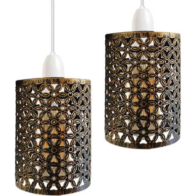 Arohi 13.5cm H x 11cm W Metal Drum Lamp Shade ( Screw On ) - Brushed Copper (13.5cm H X 11cm W X 11cm D)