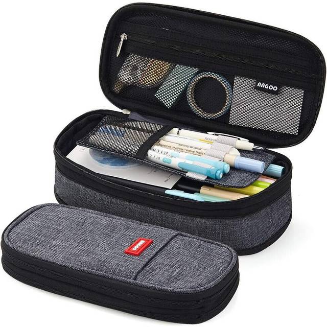 Big Capacity Pencil Pen Case Office College School Large Storage High Capacity Bag Pouch Holder Box Organizer (Black)