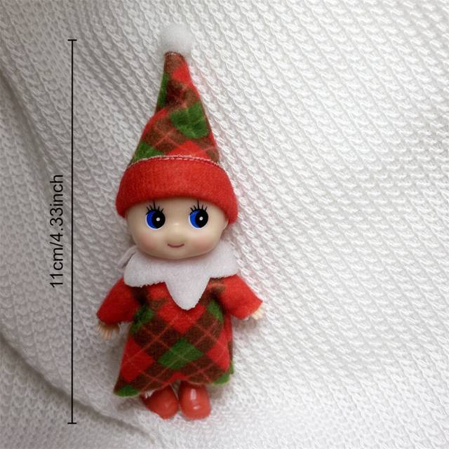 (Red Mini baby 11cm) 42cm Christmas Elf Doll for Kids Mini Toy Elf Dolls for Christmas Poseable Little Elf