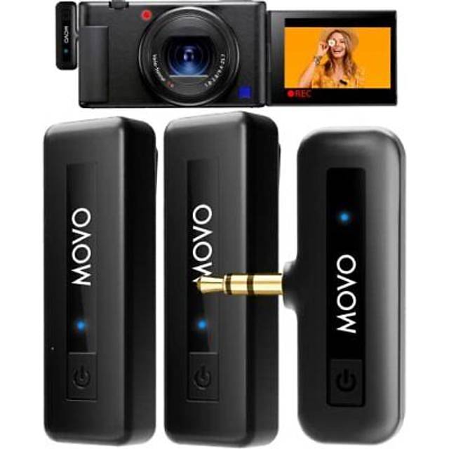 Wireless Mini Duo Wireless Microphones for Camera Video Recording- 2.4Ghz Wireless Transmitter with Lapel Mic, Wireless Lavalier Microphone for DSLR -