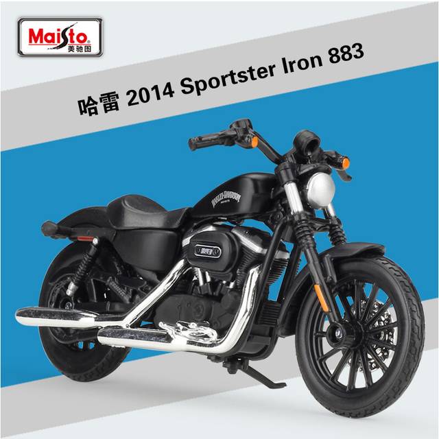 (2014 883) Maisto 1:18 Harley Davidson Sportster Iron 883 Alloy Classic Motorcycle