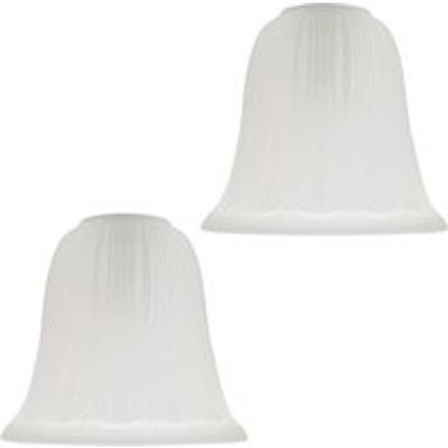 Pair of frosted etched glass shades with traditional shape for e14 and e27 by...