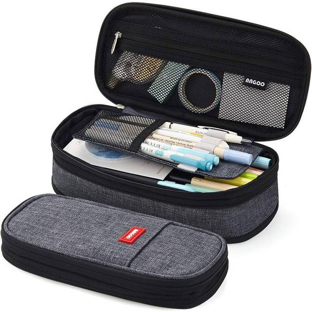 Big Capacity Pencil Pen Case Office College School Large Storage High Capacity Bag Pouch Holder Box Organizer (Black)