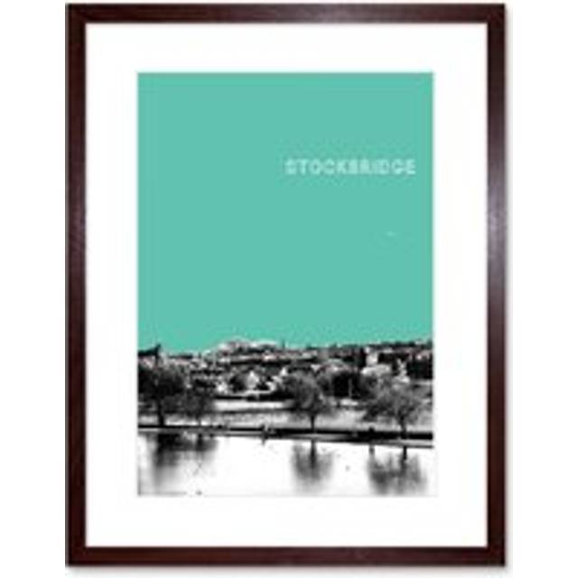Wall Art Print Inverleith Edinburgh Scotland Scottish Landmark Teal Framed Art - Brown - W7 inch x H9 inch