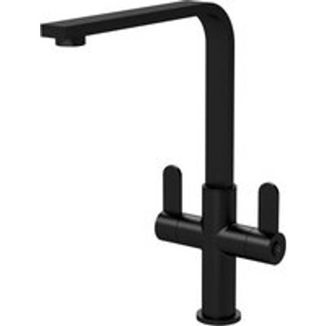 Kitchen Mono Mixer Tap with 2 Lever Handles, 302mm - Matt Black