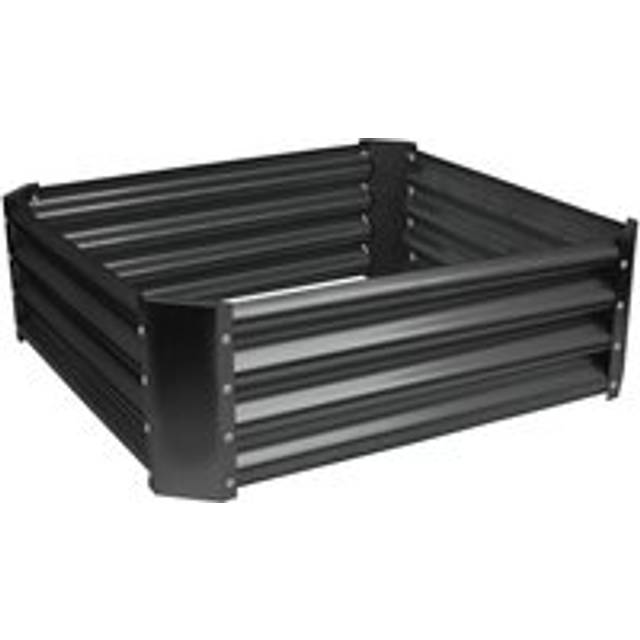 Square Galvanised Steel Raised Garden Bed - 90cm x 90cm - 1pc - Black - One Size