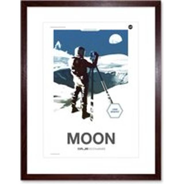 Wall Art Print NASA Modern Explorers Explore Moon to Mars Lunar Architect Artemis Poster Artwork Framed 9X7 Inch - Brown - W7 inch x H9 inch