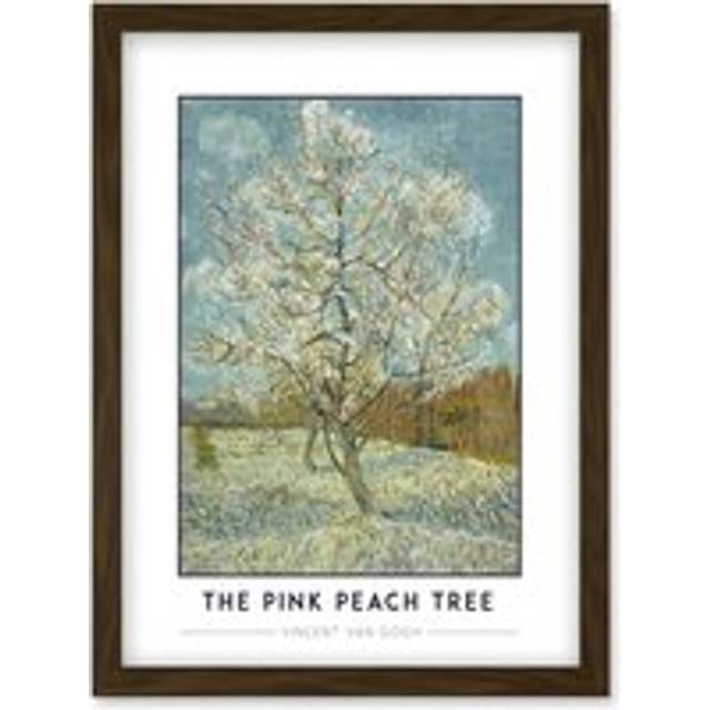 Vincent Van Gogh The Pink Peach Tree Post-Impressionist Painting Artwork Framed Wall Art Print A4 - Brown - One Size