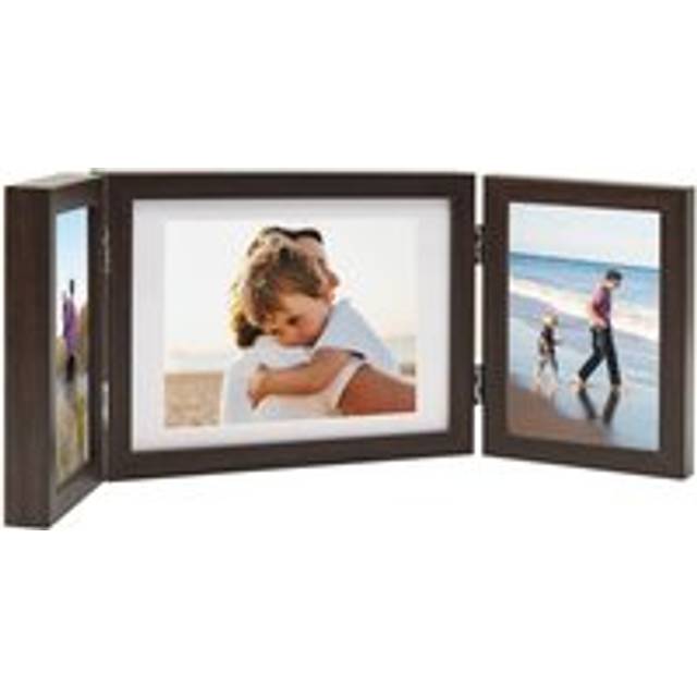 Trifold Photo Frame Collage Dark Brown 22x15 cm+2x - One Size