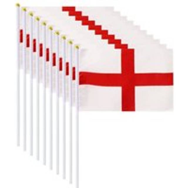 10 pcs England Flag, St George's Cross Flag on Sticks