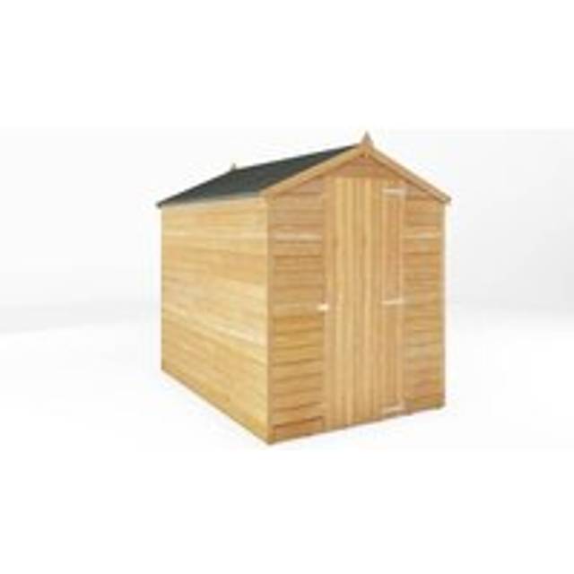 7 x 5 Feet Overlap Apex Windowless Shed - Timber - L215 x W160.3 x H191.9 cm - Brown