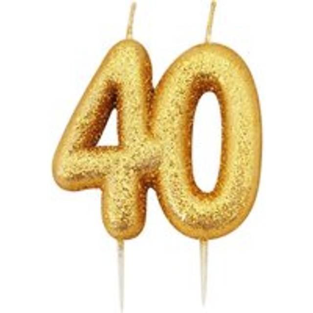 Anniversary House Metallic Glitter 40th Birthday Candle
