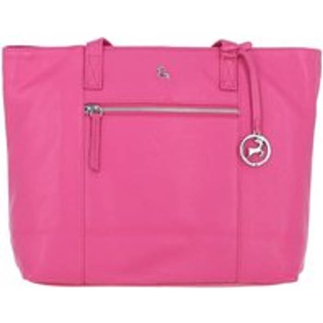Womens 'Bray' Designer Leather Shoulder Bag with Secure Zip Pocket - Pink - One Size