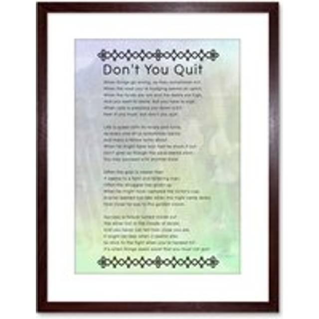 Wall Art Print Don't You Quit Poem Motivation Quote Artwork Framed 9X7 Inch - Brown - W7 inch x H9 inch