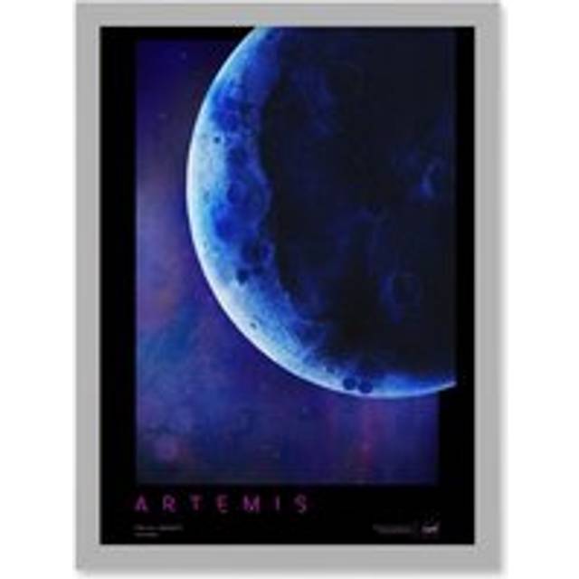 NASA Artemis Moon Mission Galvanizing Lunar Space Travel Destination Poster Artwork Framed Wall Art Print A4 - Grey - One Size