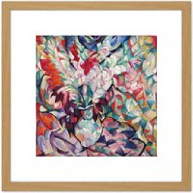 Gestel Gladiola Flowers Vase Modernist Painting 8X8 Inch Square Wooden Framed Wall Art Print Picture with Mount - Tan - One Size