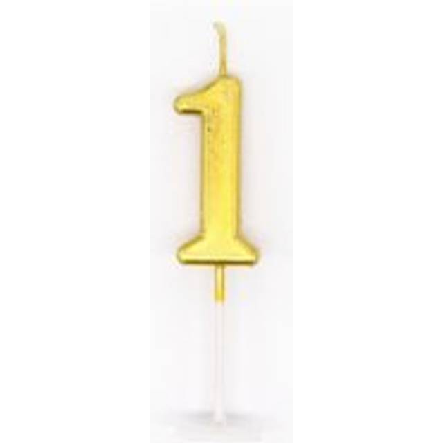 Shatchi Gold 1 Number Candle Birthday Party Cake Decorations Topper