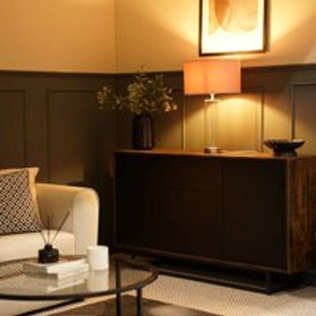 Balan Glass and Brushed Chrome Table Lamp with Velvet Drum Lamp Shade and LED Bulb - Mid Grey - One Size
