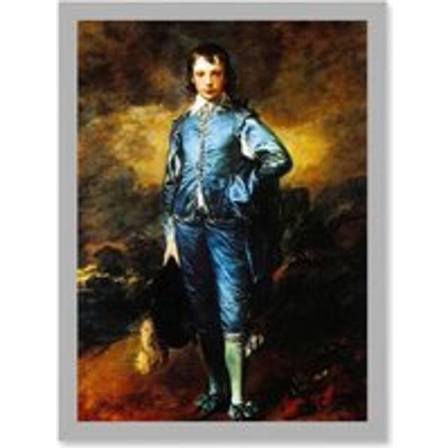 Painting Portrait Study Gainsborough Blue Boy A4 Artwork Framed Wall Art Print - Grey - One Size