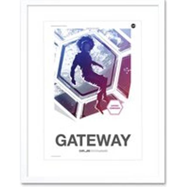 Wall Art Print NASA Modern Explorers Explore Moon to Mars Gateway Commander Artemis Poster Artwork Framed 9X7 Inch - White - W7 inch x H9 inch