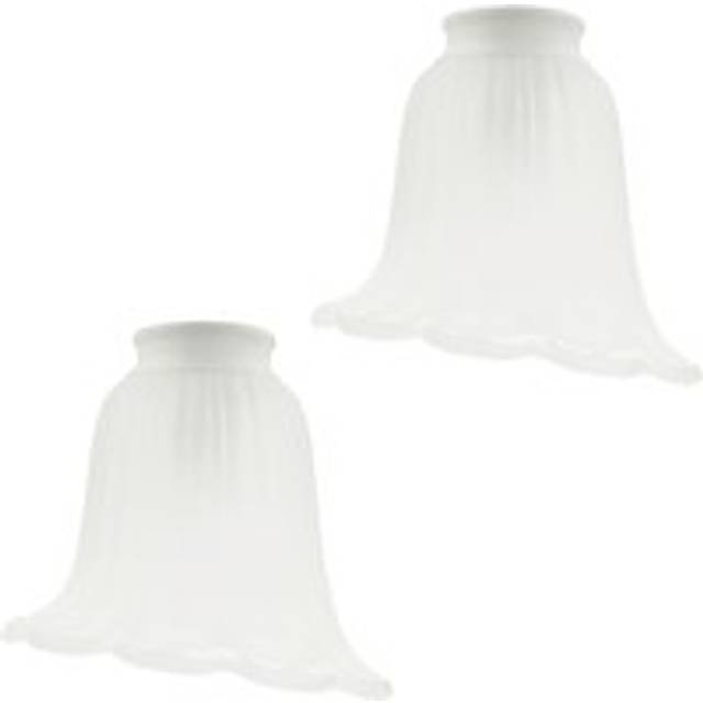 Pair of frosted white floral glass shades with slanted opening for e14 and e2...