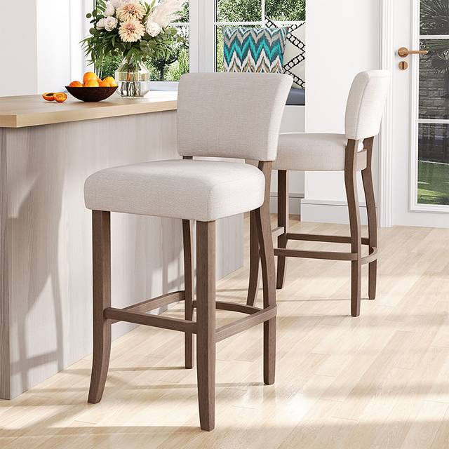 Carbonell Upholstered Counter Stool with Solid Wood Frame (105.5cm H X 47cm W X 52.5cm D)
