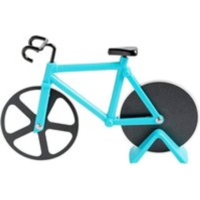 Alwaysh - Bicycle Shape Pizza Cutter, Pizza Cutter, Stainless Steel Non-Stick Wheels, with Fixed Frame, (Sky Blue, 18.5cm11.5cm7.5cm)