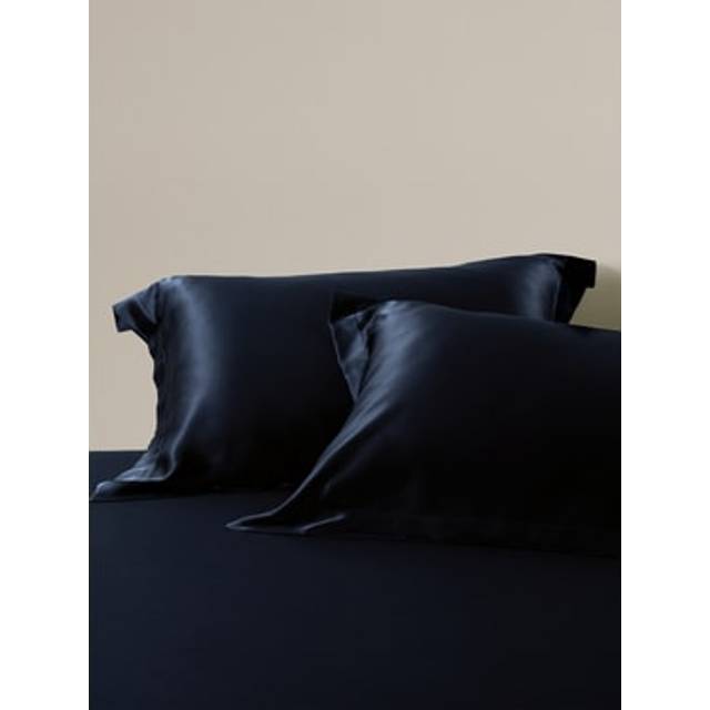 Lilysilk Mulberry Silk Pillowcase 25 Momme Silk 2-Pack Ultra-Soft UK Navy Blue Standard(50 X 75Cm) - Standard(50 x 75cm)