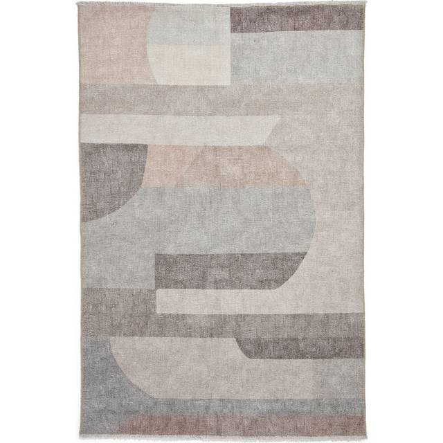 Whitaker Abstract Flatweave Washable Rug | Grey or Beige | Roseland