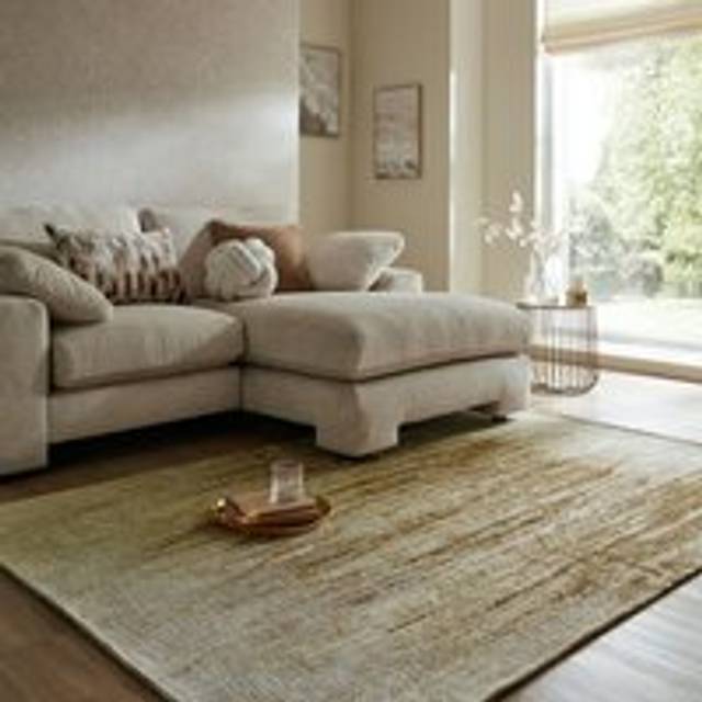 Linear Abstract Chenille Rug - Linear Abstract Gold