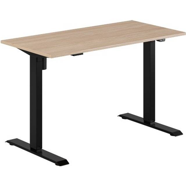 Höj och sänkbart skrivbord, 1-motorigt, svart stativ, urban oak bordsskiva 120x60cm