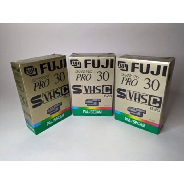 3 x fuji super vhs pro se-c30 vhs-c compact camcorder blank video cassettes