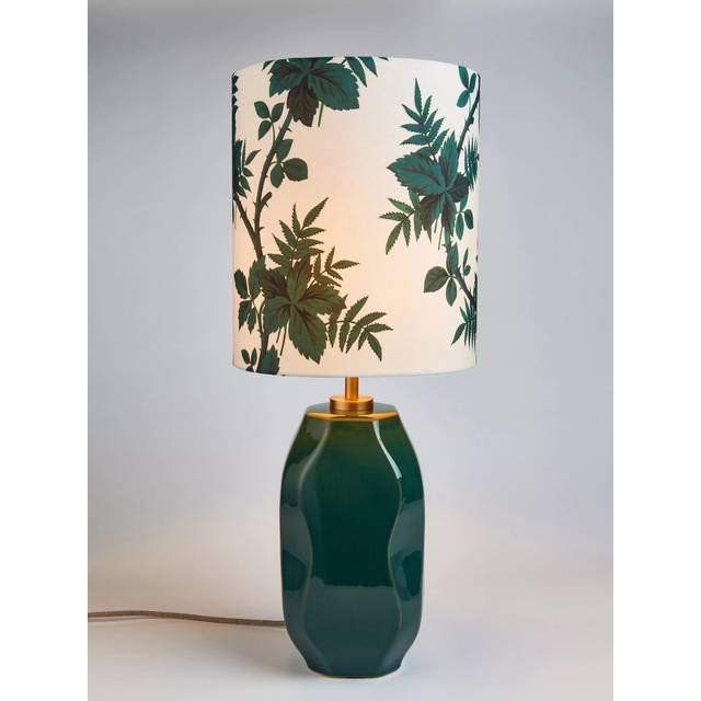 John Lewis X Collagerie Botanical Vine Print Faceted Ceramic Table Lamp, Green