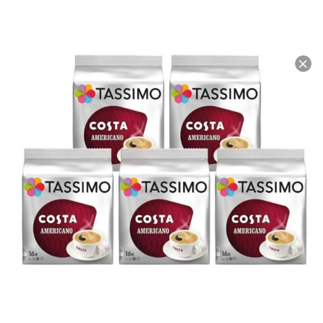 Costa Tassimo Americano Coffee Pods, 80 Servings
