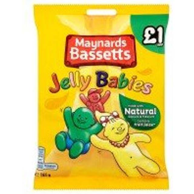 Maynards Bassetts Jelly Babies Sweets Bag 165g (12 x 165g)