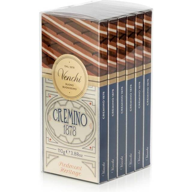 Venchi Case of 6 Cremino 1878 Chocolate Bars, 660 g - Venchi Set of 6 Cremino Pistachio Chocolate Bars, 660g - Creamy, Layered Milk Chocolates with