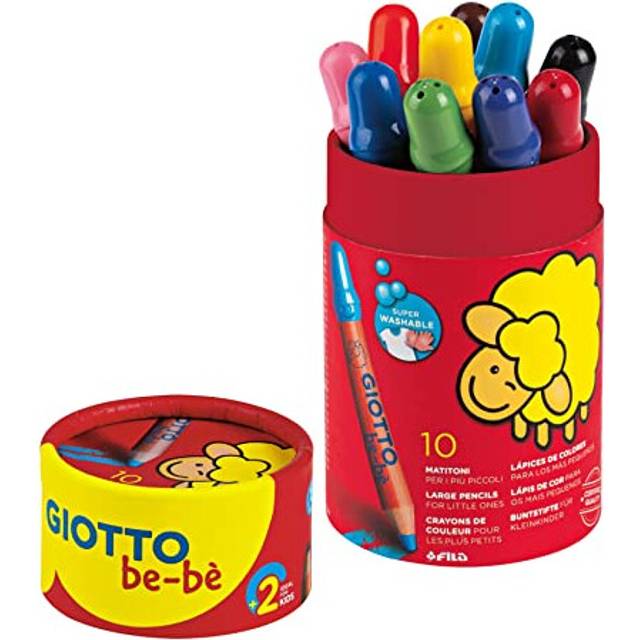 GIOTTO be-bÃ¨ Large Colouring Pencils Set, 10 Assorted Colours, Super Washable, Suitable for Ages 2+, Ideal for Children