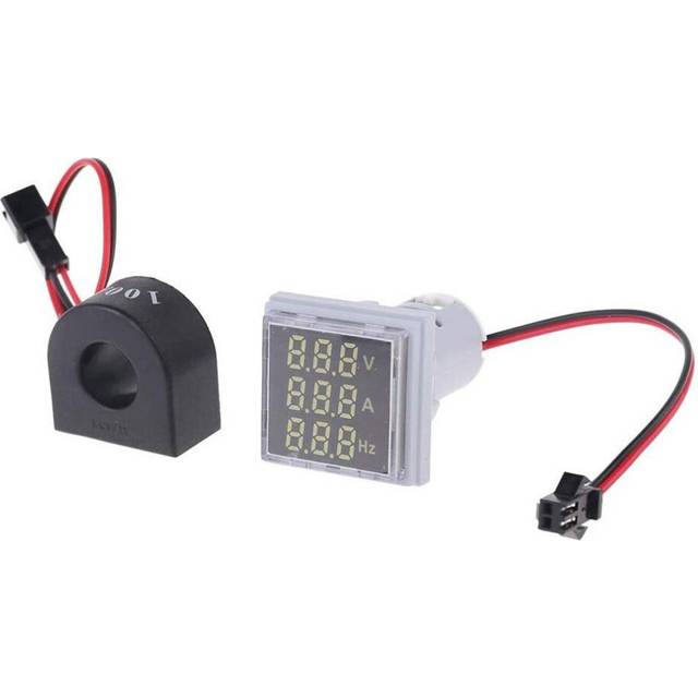 (white) 3 In 1 Ac 60-500v 0-100a Led Digital Voltmeter Ammeter Hertz Signal Lights 220v Voltage Current Meter Volt Amp Tester Detector