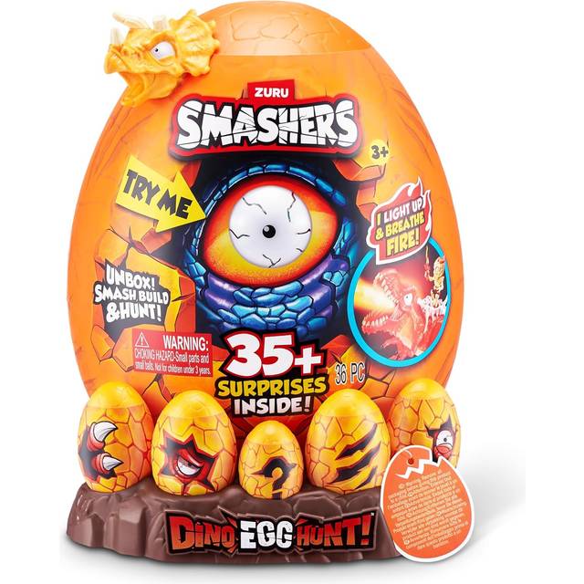 Smashers Dino Egg Hunt by ZURU  Light-Up Fire Breathing Dinosaur Themed Treasure Hunt Toy  Collectable Toy for Boys and Kids (Giganotosaurus)