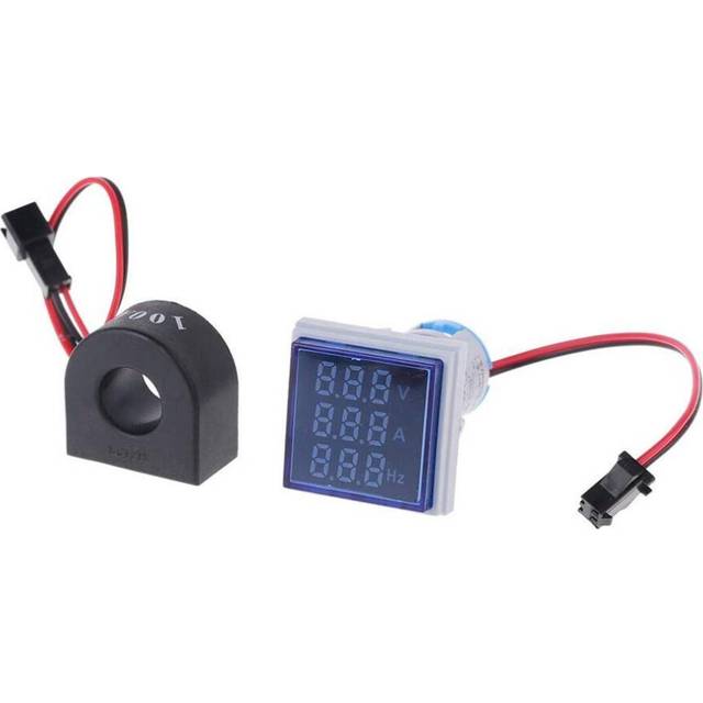 (blue) 3 In 1 Ac 60-500v 0-100a Led Digital Voltmeter Ammeter Hertz Signal Lights 220v Voltage Current Meter Volt Amp Tester Detector